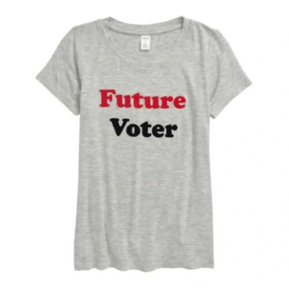 Nordstrom 1901 Girls' Grey Future Voter Graphic T-Shirt size XL